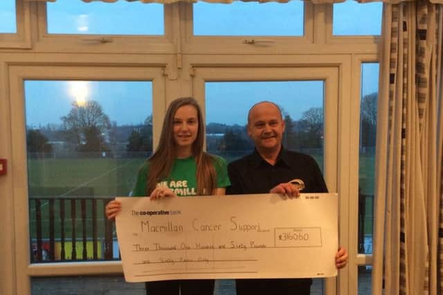 Pic provided by Stacey Smalley, Fundraising Manager 07809 554963 or SSmalley@macmillan.org.ukKirsty Gregson, 15, of Forest Town, Nottinghamshire organised a 12 hour walk at the Forest Town Arena last September to raise money for Macmillan Cancer Support.