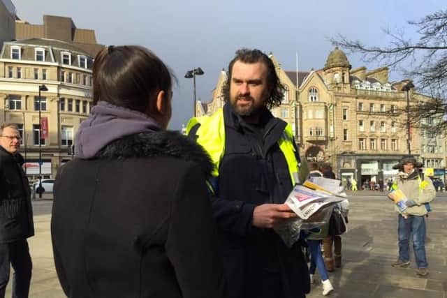 Reverend and the Makers star Jon McClure selling the Big Issue in Sheffield. Photo @bigissuenorth