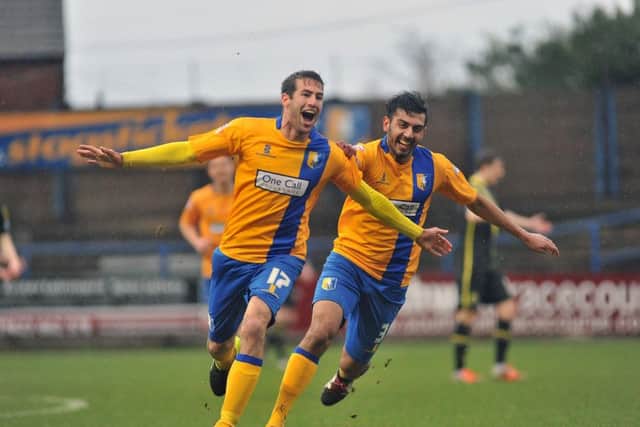 Mansfield Town v Morecambe - Skybet League Two - One Call Stadium - Saturday 6 Feb 2016 - Photographer Steve UttleyMatty Blair celebrates his goal