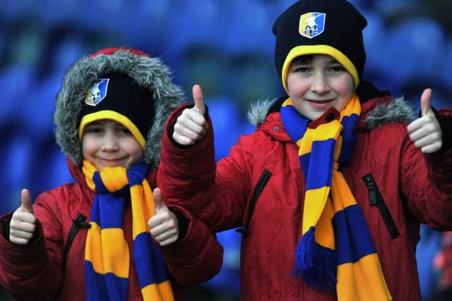 Mansfield Town v Morecambe - Skybet League Two - One Call Stadium - Saturday 6 Feb 2016 - Photographer Steve UttleyYoung fans give thumbs up