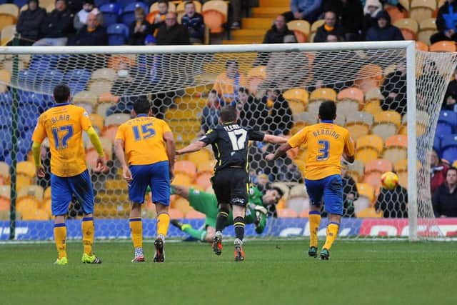 Mansfield Town v Morecambe - Skybet League Two - One Call Stadium - Saturday 6 Feb 2016 - Photographer Steve Uttley
Scott Shearer save the first penalty