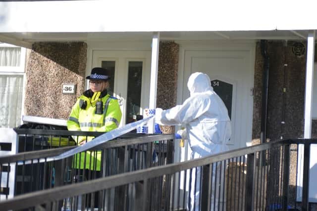 Crime scene in Sutton-in-Ashfield where a woman's body was discovered on Monday, February 8.