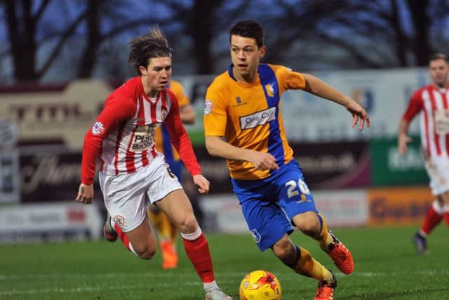 Mansfield Town v Accrington - Skybet League Two - One Call Stadium - Saturday 2nd Jan 2016Jack Thomas gets past Josh Windass