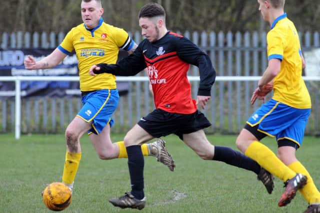 Linby CW v Eastwood CFC.Kaylum Mitchell on the ball for Linby.
