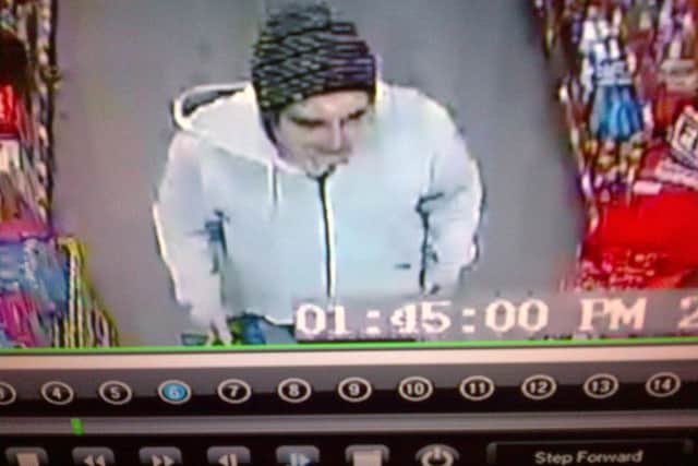 Police want to speak wit hthis man in connectino with a shop theft in Worksop.