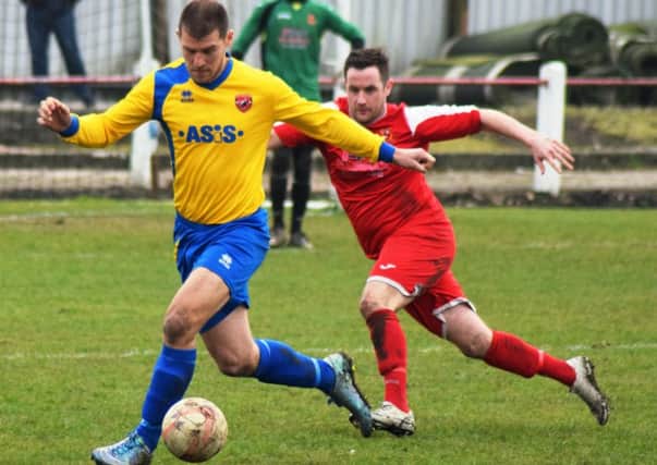 Action from Selby v AFC Mansfield. Photo by Peter Craggs.