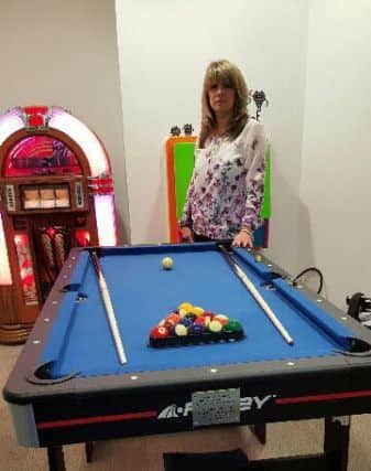 Mum Lisa with the purple pool table on ward 25
