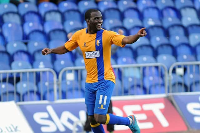 Craig Westcarr celebrates a goal.