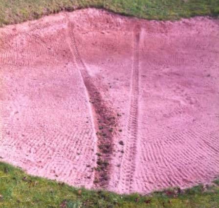 Damage caused to Notts Golf Club at Hollinwell where motorcyclists are blieved to have driven on the green. Credit: Phil Stain