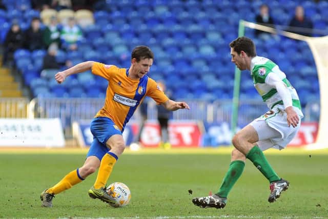 James Baxendale attacks Ben Tozer
Mansfield Town v Yeovil Town - Skybet League Two - One Call Stadium - Saturday 20 Feb 2016 - Photographer Steve Uttley