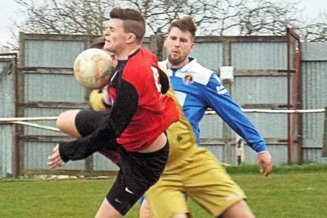 CRUNCH! -- action from Teversal's defeat at home to Glasshoughton Welfare.