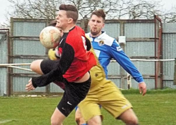CRUNCH! -- action from Teversal's defeat at home to Glasshoughton Welfare.