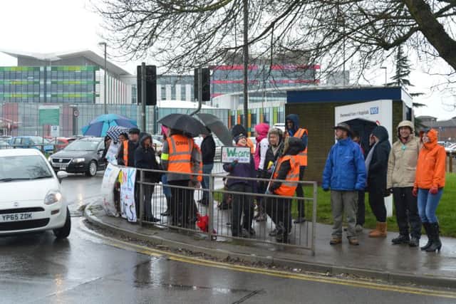 Junior doctors protest outside Kings Mill hospital in Sutton-in-Ashfield, near Mansfield in their latest action against government contract changes.