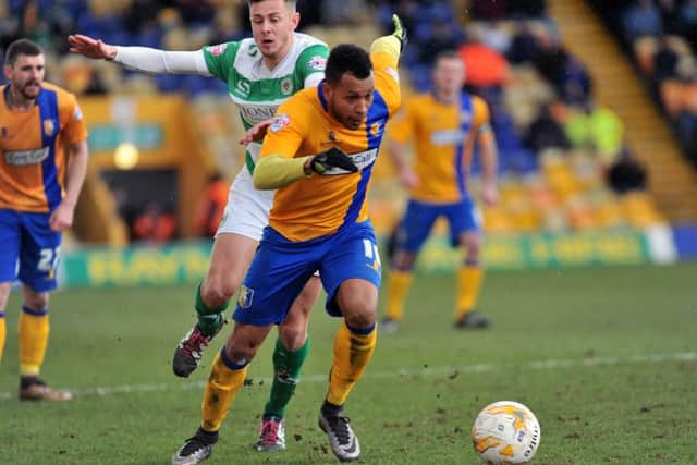 Matt Green gets away from the Yeovil defenceMansfield Town v Yeovil Town - Skybet League Two - One Call Stadium - Saturday 20 Feb 2016 - Photographer Steve Uttley