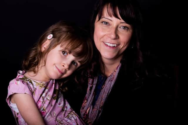 Holly Evans 6, from Skegby who has a rare  disease called Glutaric Aciduria type one. She is taking part in a photographic project called Rare by a charity called same but different. Pictured with mum Kelly Cleveland.  Pic by Ceridwen Hughes
