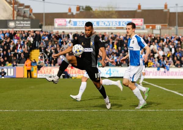 Mansfield Town's Matt Green controls the ball - Pic Chris Holloway