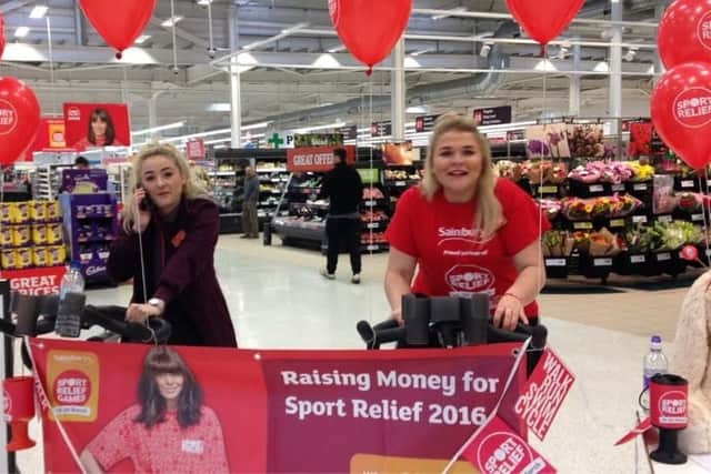 The team at Mansfield Sainsbury's were raising money for Sport Relief in store.