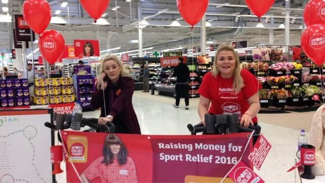 The team at Mansfield Sainsbury's were raising money for Sport Relief in store.