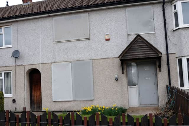 Boarded up property on Jenkins Avenue, Ladybrook estate, Mansfield.
