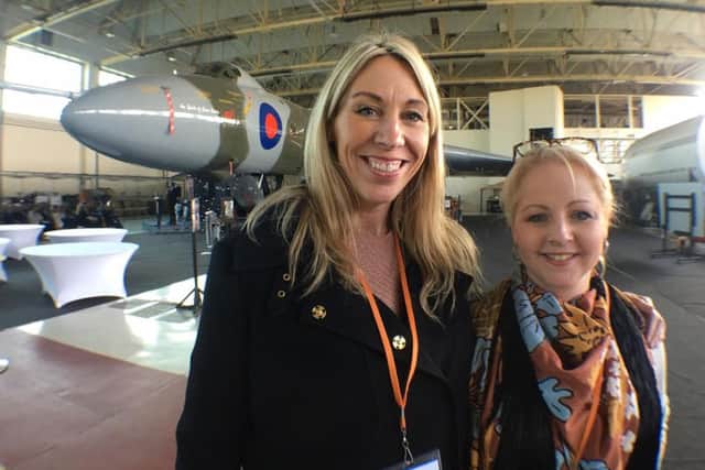 Up, up and away...Finningley Vulcan Masquerade Ball organisers Dot Speight and Julie Kong