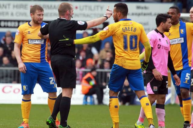 Mansfield Town v Northampton Town, Monday March 28th 2016. Mansfield player Jamie McGuire.