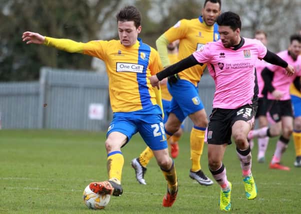 Mansfield Town v Northampton Town, Monday March 28th 2016. Mansfield player Jack Thomas in action. Photo: Chris Etchells