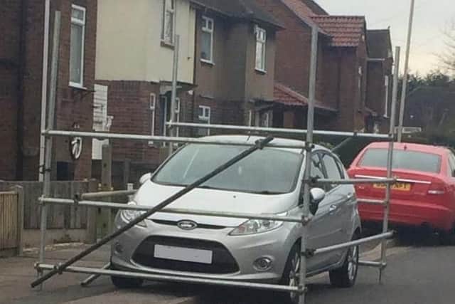 Scaffolder Dean Paling did a job on his sister's car this morning preventing her from taking the kids to school.
