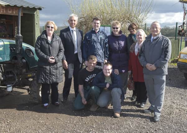 Andy Burnham MP visits Rhubarb Farm in Langwith.