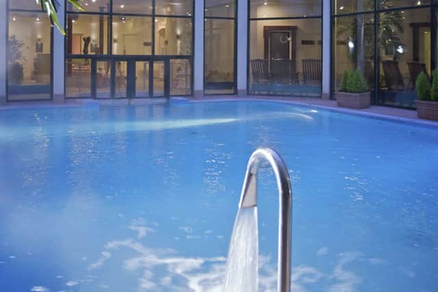 The outdoor heated spa pool
