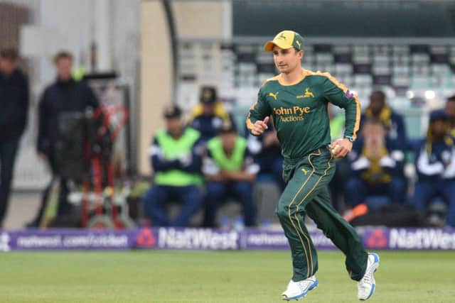James Taylor in the field during the NatWest T20 Blast match between the Outlaws and the Bears at Trent Bridge, Nottingham on 15 May 2015.  Photo: Simon Trafford