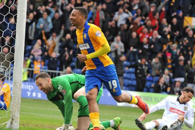 Mansfield Town v Notts County.
Reggie Lambe makes it 4-0.