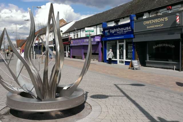 New sculpture on the renovated Lowmoor Road, Kirkby.