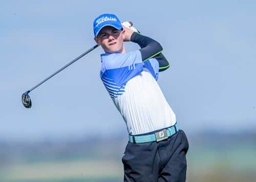 IN THE SWING -- Matt Freeman on his way to victory in the English U16 Boys Spring Championship at Hawkstone Park in Shrewsbury. (PHOTO BY: Kevin Diss Photography).