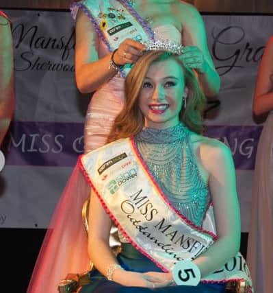 Lucy Jane Edwards aged 15 from Kirkby-in-Ashfield is crowned Miss Outstanding Teen. Credit: Lorraine at All Occasions Photography
