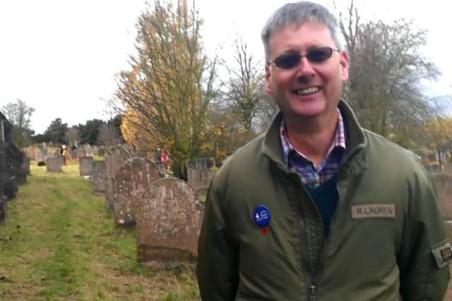 Paul Jameson, chairman of the Battle of Hatfield Society ouside Cuckney church where hundreds of skeletons are believed to be buried.