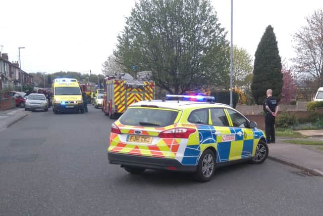 The crash scene on Big Barn Lane in Mansfield
