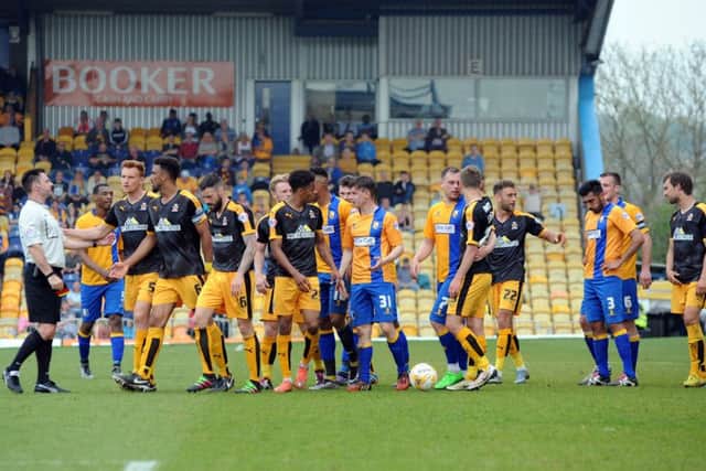 Mansfield Town v Cambridge Utd.Second half coming together.
