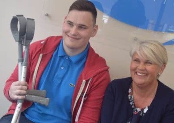 Skydiving duo: Ryan NcCrum and mum Sally are taking part in a charity leap from a plane.
