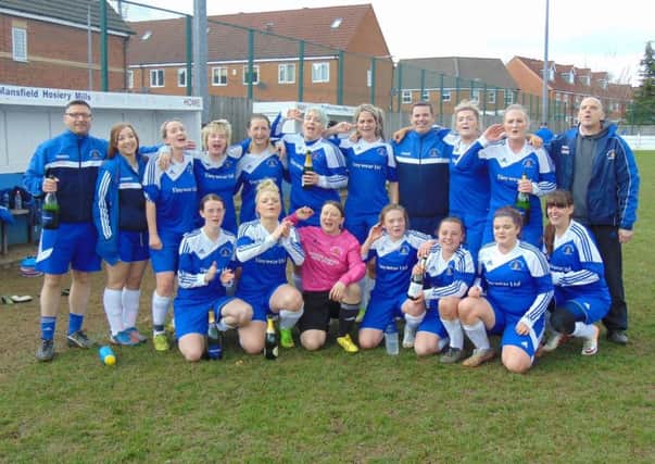 Hosiery Mills after winning the league v Cleethorpes.