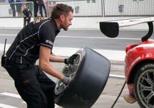 Chris Moore sorts a quick wheel change.