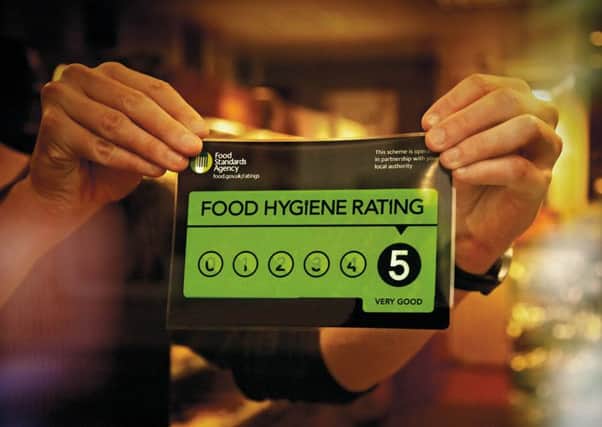 Food hygiene rating sticker.