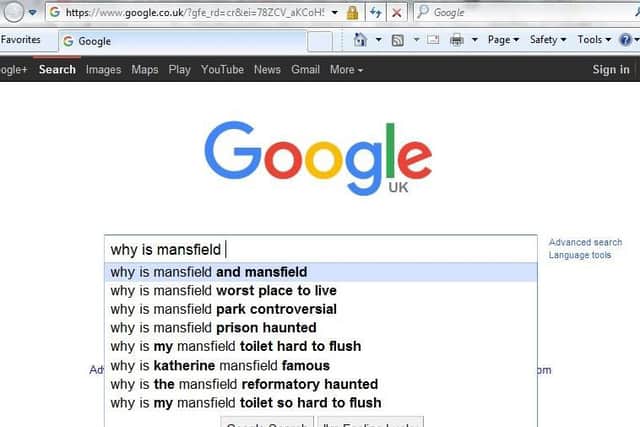 What do people's search terms about Notts reveal about their assumptions on the area?