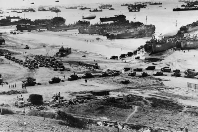 Omaha beach on D-Day