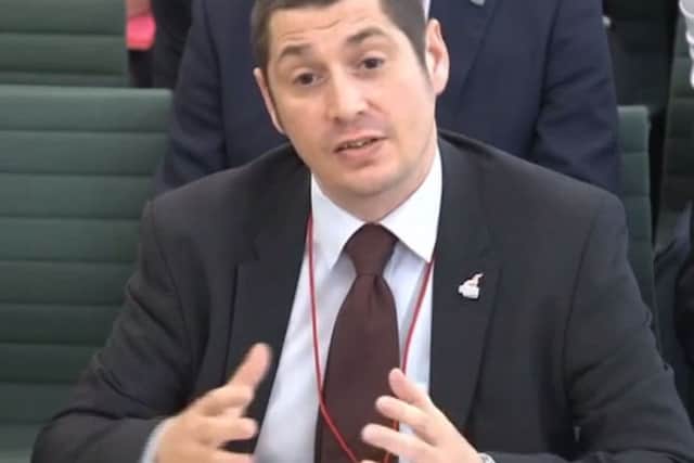 Sports Direct's Mike Ashley is questioned over working conditions in Shirebrook. Also giving evidence are Chris Birkby and Jennifer Hardy of Translane, and Andy Sweeney of Best Connection (Image Source: Parliamentlive.tv).