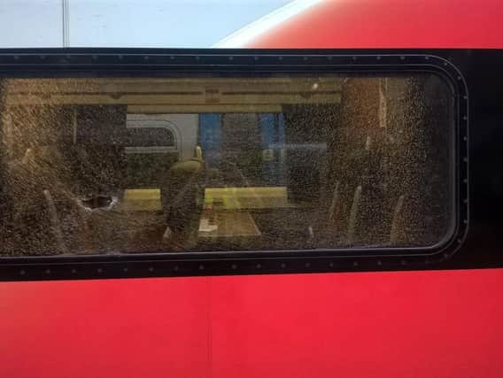 The window of the Virgin train was smashed near Retford Station, and is expected to cost over 1,000 to repair.