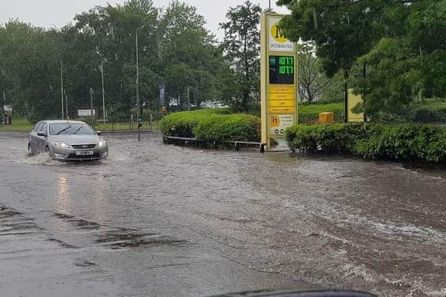 Rain floods a Mansfield road at the weekend - captured at the weekend by Richard Mccready