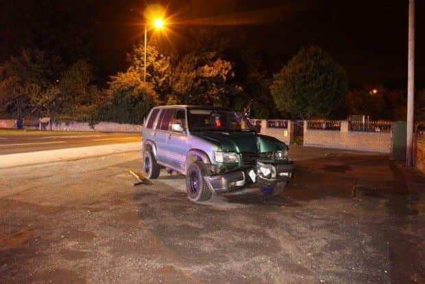 Jewkes car after the crash that killed a cyclist
