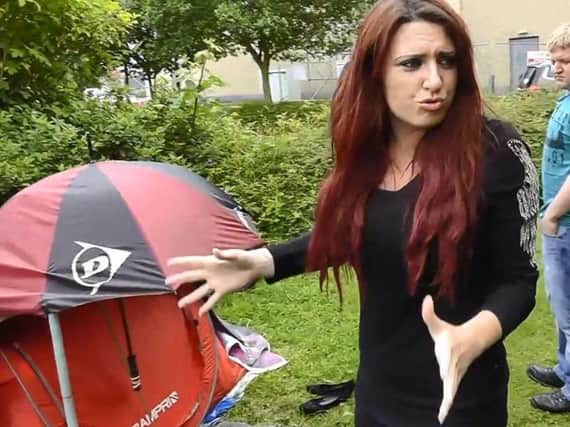 Britain First's Jayda Fransen produced an anti-immigration video in Mansfield, which has shocked a number of local community leaders. (Source: YouTube)