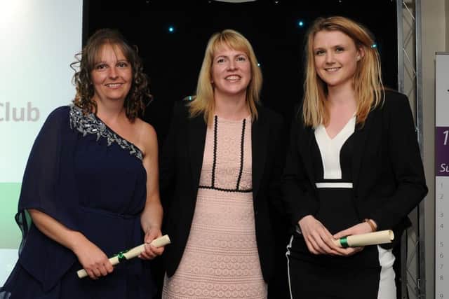 Eleanor Williams and Kim Morgan are presented with the special recognition award for Best Breakfast/After School Club by Leysa Relf at the Chad Best in Schools 2016 awards. Picture: Andrew Roe