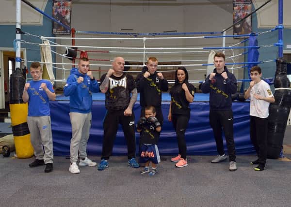 Feature on Bulwell Fight Factory, pictured from left are Lele Capeness, CJ Louth, Coach Kegg Capeness, Ronnie Capeness, Gavin Capenes, Laura Capeness, Connor Millward and Jaidan Ryder